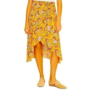 Sanctuary Jamie faux wrap high low midi skirt. Vibrant floral pattern.Size S NWT